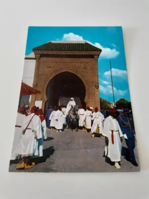 Alte Postkarte, König Hassan II, Marokko