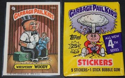 Garbage Pail Kids 1986 4th Series card #152a Whisperin Woody + 1 Empty Wrapper