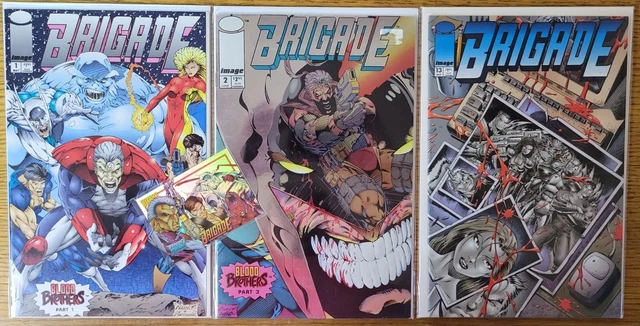 Brigade #1 #2 #13 1993 Image Comics LOT + Wizard Brigade Card #11 HI GRADE