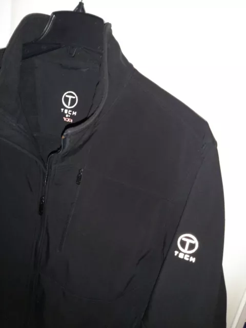 T Tech By Tumi Gray Soft Shell Windbreaker Jacket Water Resistant Mens Sz XL