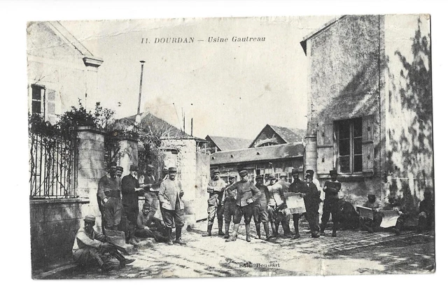 CPA 91 DOURDAN - Cliché RARE Etat Moyen - USINE GAUTREAU Tres animée