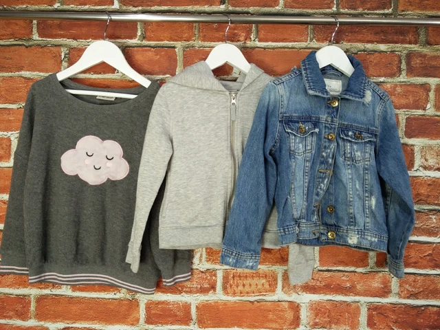 Girls Bundle Age 6-7 Years Next Matalan Denim Jacket Hoodie Sweater Top 122Cm