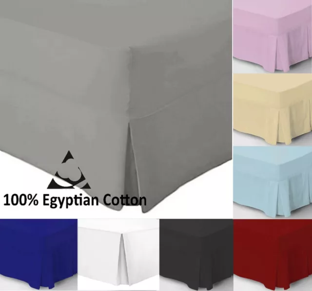 100% EGYPTIAN COTTON Valance Sheets EXTRA DEEP 12" box 16" Pleated Valance Sheet