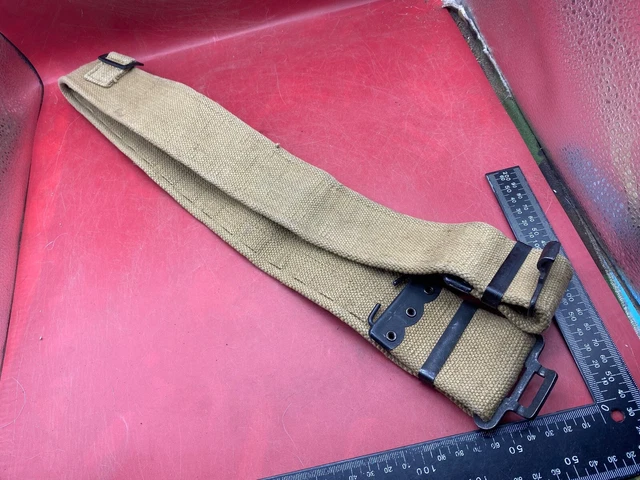 ORIGINAL WW2 BRITISH Army 37 Pattern Soldiers Combat Belt - 40" Waist - Foto 8
