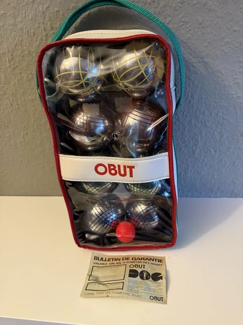 Curieuse triplette de boules OBUT vintage remplies d'eau serties de