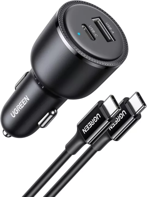 Buy Ugreen Car Charger 130W Super Fast Charging Adapter 2x Type-C 1x USB A