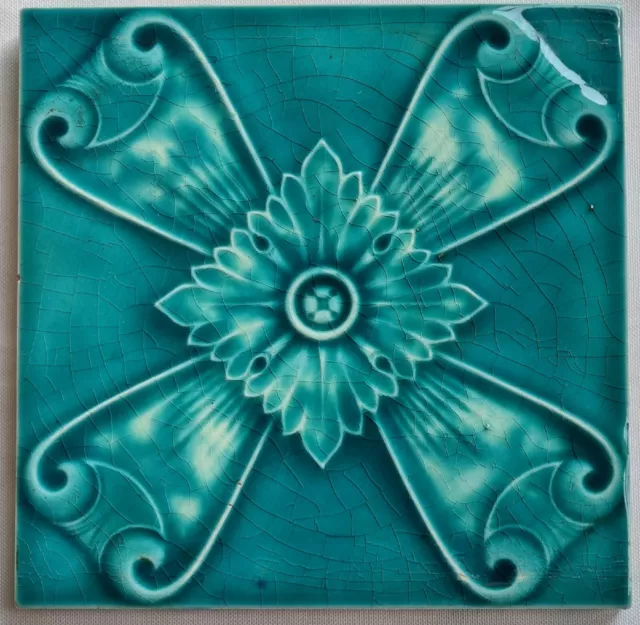 Art Nouveau Majolica Tile. Henry Richards , C1905.