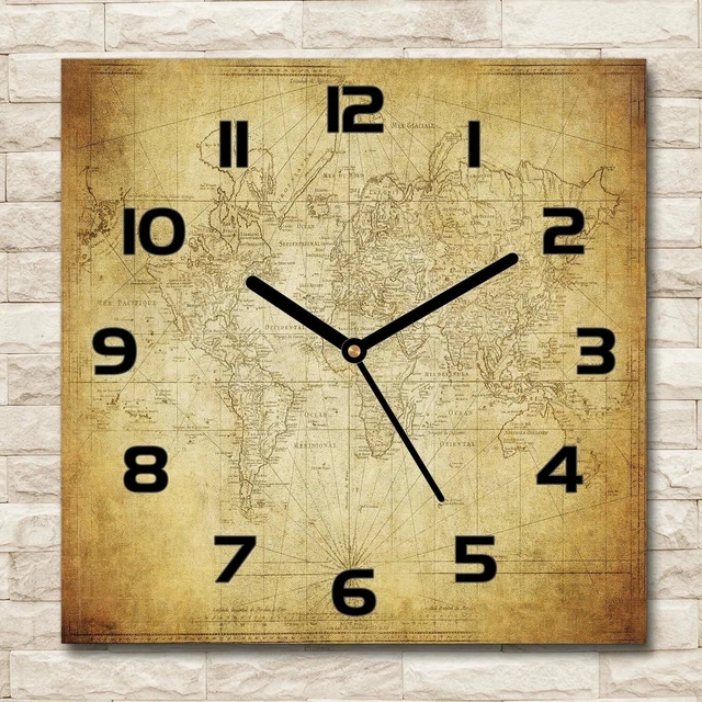Horloge Murale En Verre Tulup 30x30cm - Design Vague Brune - Quartz