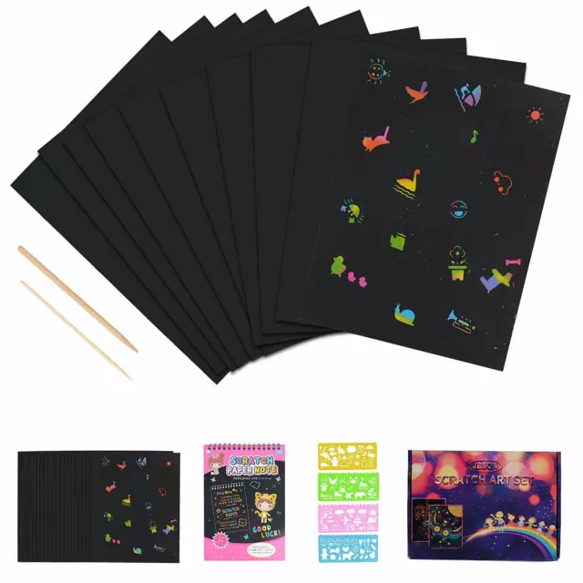50 Pezzi/set Per Bambini Arcobaleno Magia Carta Da Grattare Fogli