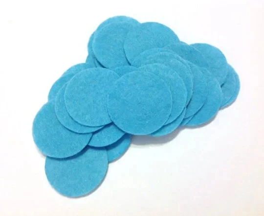 200pcs 4cm Blue Color Die Cut Round Felt Circles Patches Pad Craft Supplies