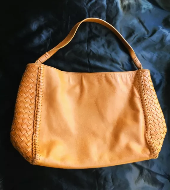 Cole Haan Leather Woven Sides Handbag, Nice!