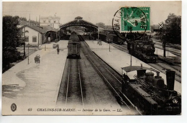 CHALONS SUR MARNE - Marne - CPA 51 - train station - interior of station 2
