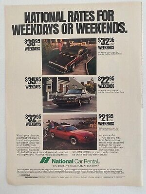 National Car Rental Vintage 1985 Print Ad