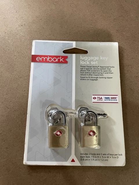 Embark Travel Sentry Approved Luggage Key Lock Set