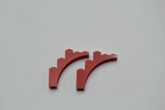 LEGO 2 x ponte pietra ad arco rosso mattoncini rossi arco 1x5x4 arco continuo 2339