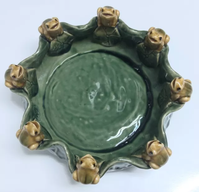 FROG PLANTER MAJOLICA Style Glazed Pottery $48.00 - PicClick