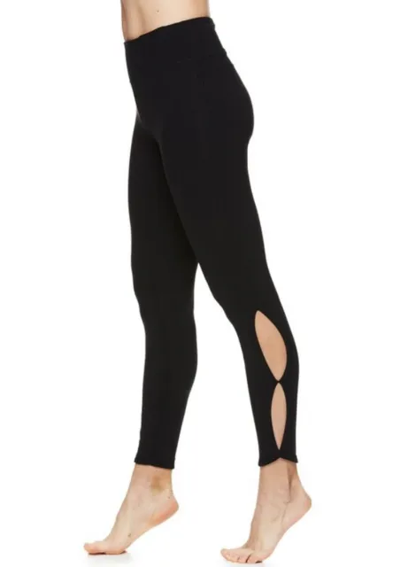 GAIAM OM FIT LEGGINGS WOMEN'S EXTRA SMALL XS Black Nola Peekaboo Exercise  Pants $49.71 - PicClick AU