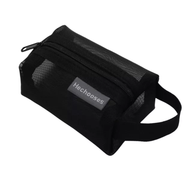 Clear Mesh Portable Large Pen Pencil Case Makeup Cosmetic Storage Bag Pouch