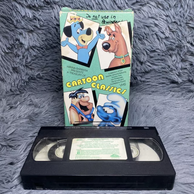 CARTOON CLASSICS SMURFS Scooby-Doo Flintstones VHS 1987 Tape Film Hanna ...
