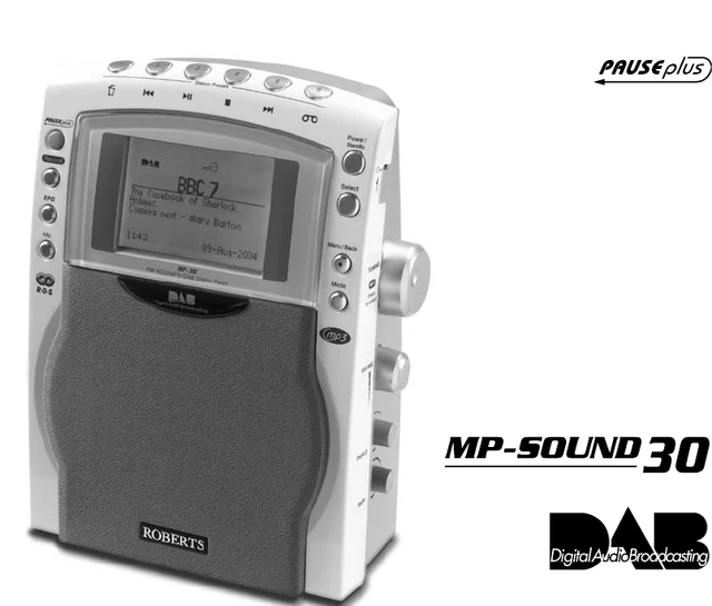ROBERTS MP1 SOUND DAB/FM Digital Radio SD Port,Rewind Pause Record Play