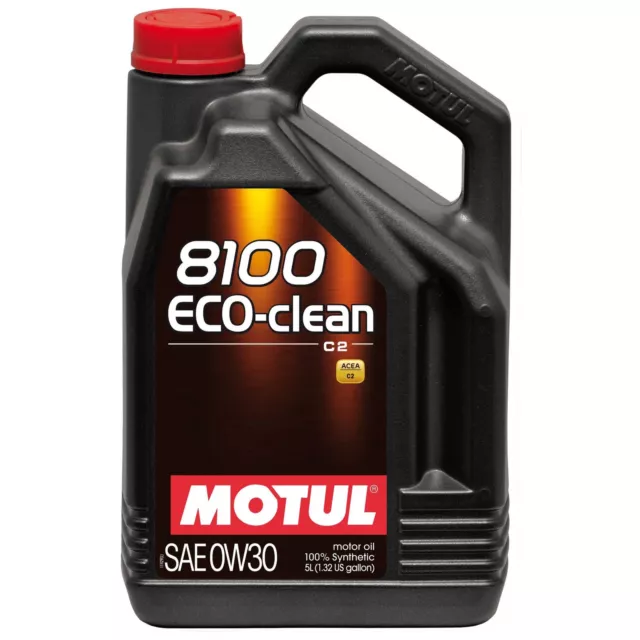 5 Lt MOTUL 8100 Eco-Clean 0W30 Motoröl 100% Kunststoff Acea C2 Api Sn