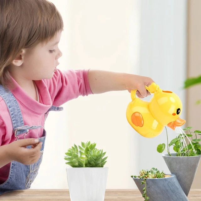 Cute Duck Watering Can Bath Toy Wash Hair For Baby Kid Beach Pool J