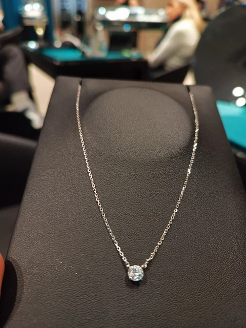 PENDENTIF MAUBOUSSIN CHAÎNE d'Amour en Or Blanc Diamant 0,5