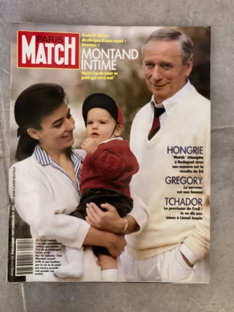 PARIS MATCH n°2111 9 novembre 1989 Yves Montand Affaire Gregory Tchador Creil L8