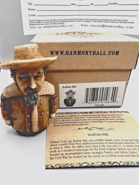 Harmony Kingdom Ball Historical Pot Belly BUFFALO BILL #PBHBB Retired New in Box