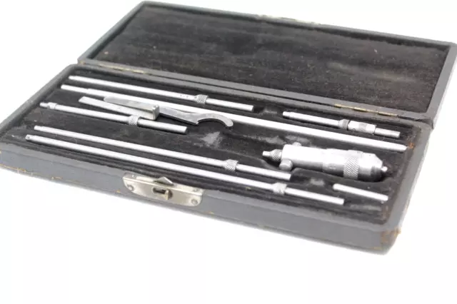 Vintage Starrett Inside Micrometer Set No. 124A With Box USA