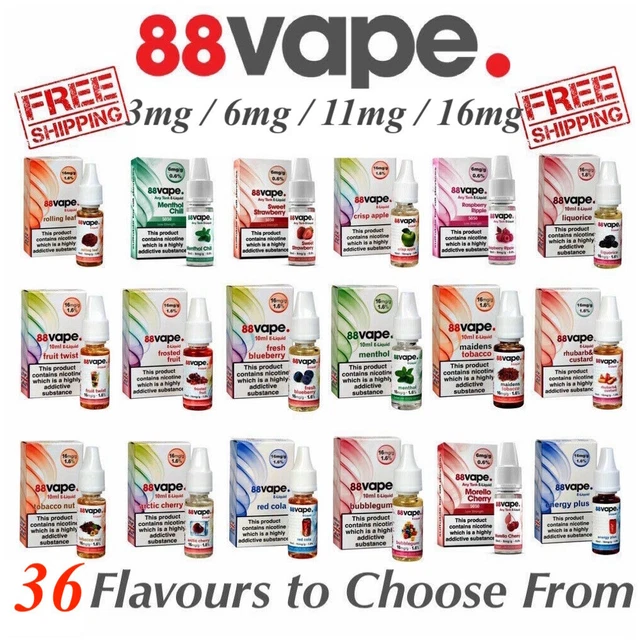10ML E-LIQUID 50/50 Vape Shoreditch | 3mg, 6mg, 12mg, 18mg Nicotine, 43  Flavours £2.49