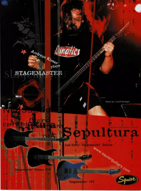 Squier Guitars - Andreas Kisser of Sepultura - 2001 Print Ad