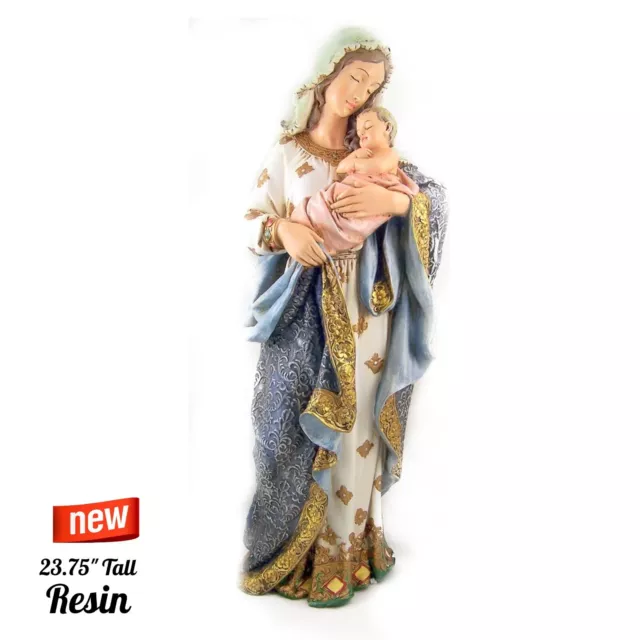 23" Statue Blessed Virgin Mary Madonna & Infant Jesus Christ Child Church Figure