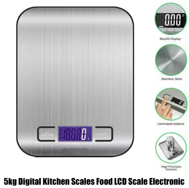 Digital 5kg Kitchen Scales Electronic Balance LCD Food Weight Postal Scale Cook