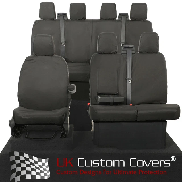 MOTOLUX Set Tappetini Anteriori In Velluto Su Misura Per Ford Transit MK8 – Antiscivolo Con Rinforzo Guidatore