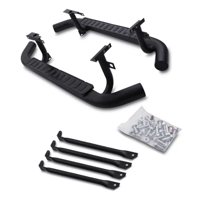 For Land Rover Defender 90 Side Steps Running Boards All Black Fire & Ice Style 2