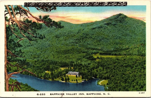 Aerial View Sapphire Valley Inn Motel North Carolina NC Forest Lake Postcard UNP