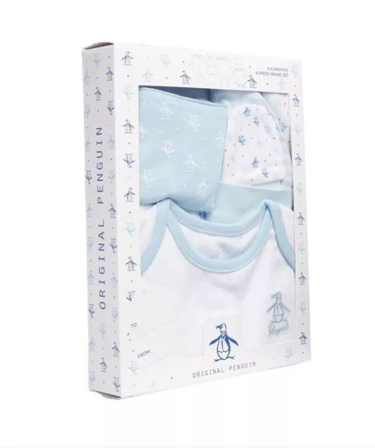 Original Penguin New-born Unisex Infant 6 Piece 0-6 months GIFT SET