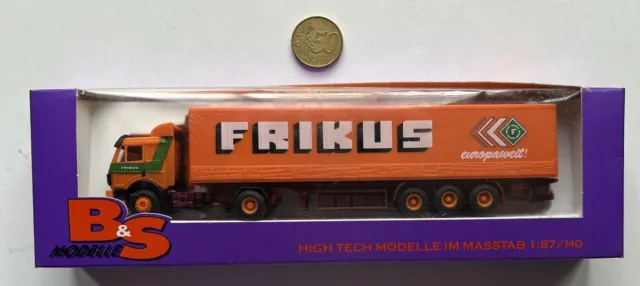 P659 B&S Modelle LKW Mercedes FRIKUS Gardinenplanen Sz. OVP orange