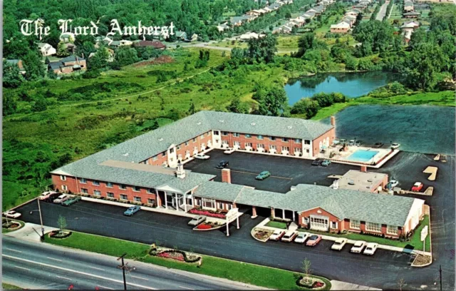 Lord Amherst Motor Hotel Buffalo New York Birds Eye View Chrome Postcard