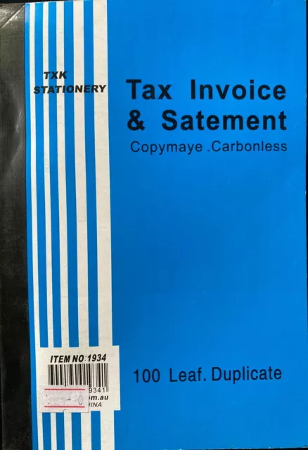 5 x A4 Customised Printed Duplicate Tax INVOICE Books 50 Double Page Top Quality