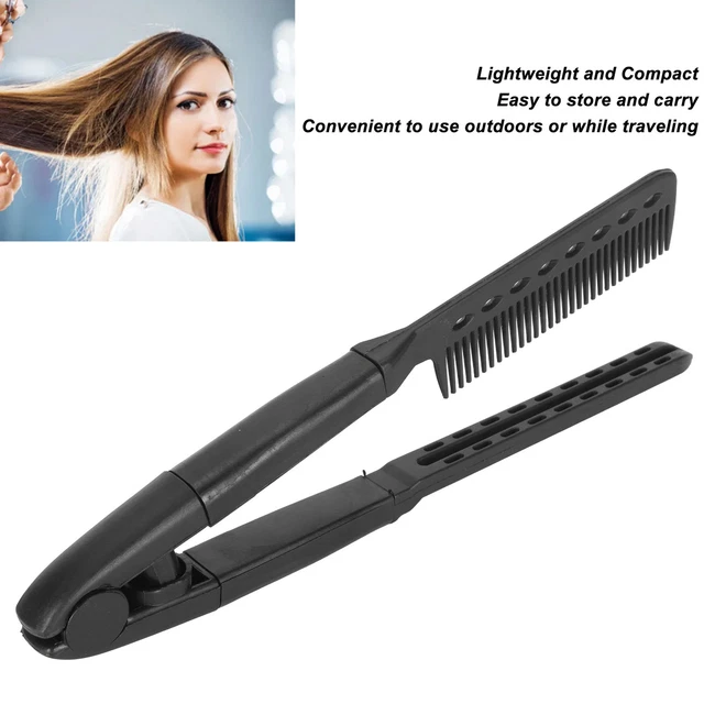Hair Straightening Comb V Shaped Heat Resistant Portable Hair Styling Comb F Zz1