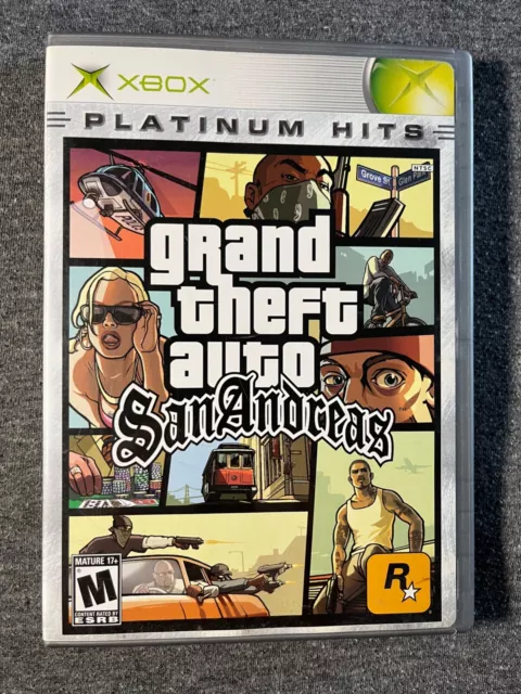 Grand Theft Auto SAN ANDREAS - XBOX Platinum Hits game - Complete With Map