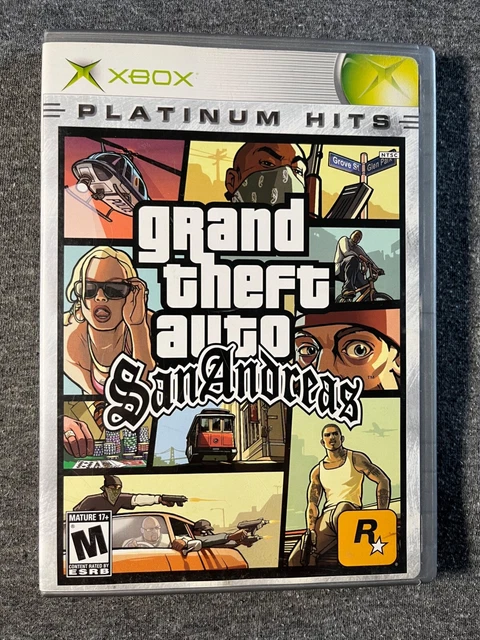 Grand Theft Auto SAN ANDREAS - XBOX Platinum Hits game - Complete With Map