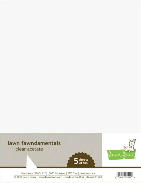 3 Pack Lawn Fawndamentals Acetate 8.5"X11" 5/Pkg-Clear LF1940