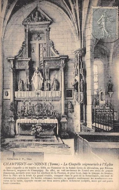 Cpa 89 Champigny Sur Yonne The Seigneurial Chapel In The Church