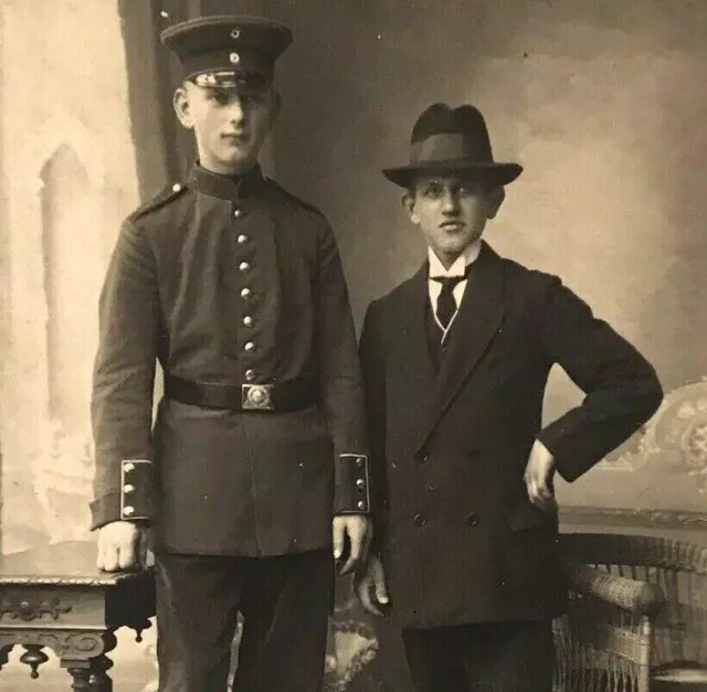 WW1 Portrait Photo Postcard Young German Soldiers Gerlich Studio Neuruppin