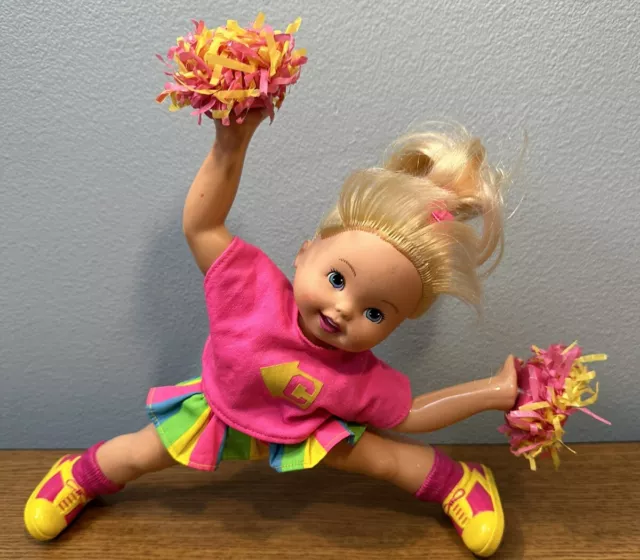 Vintage 1997 Toy Biz Casey Cartwheel 11" Cheerleader Doll W/ Poms
