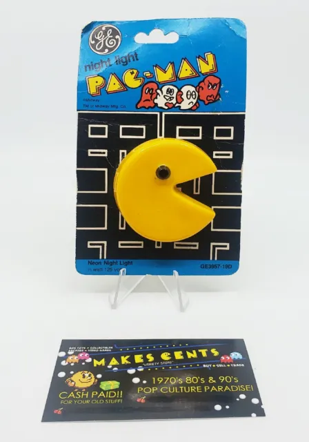 1980's Vintage Midway PAC-MAN Neon Night Light General Electric TESTED WORKS NEW