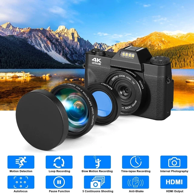 Fotocamera Digitale Compatta 4K 48MP - Doppia Fotocamera, Zoom 16X, 32GB, Per Adolescenti E Principianti - Foto 5
